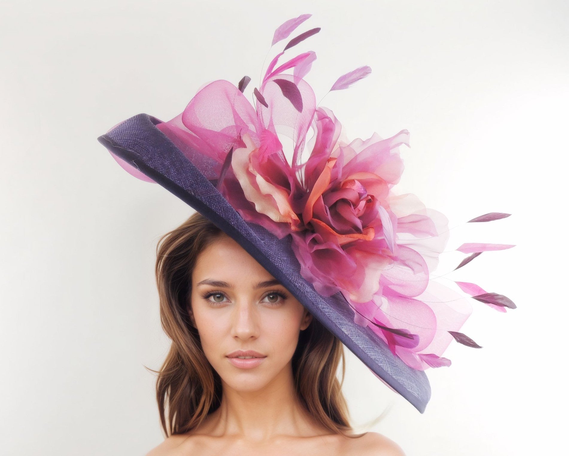 Jumbo Silk Flower with Sinamay Fascinator Hat for Races Royal Ascot Hatinator Kentucky Derby HatMother outlet of the Bride with Headband