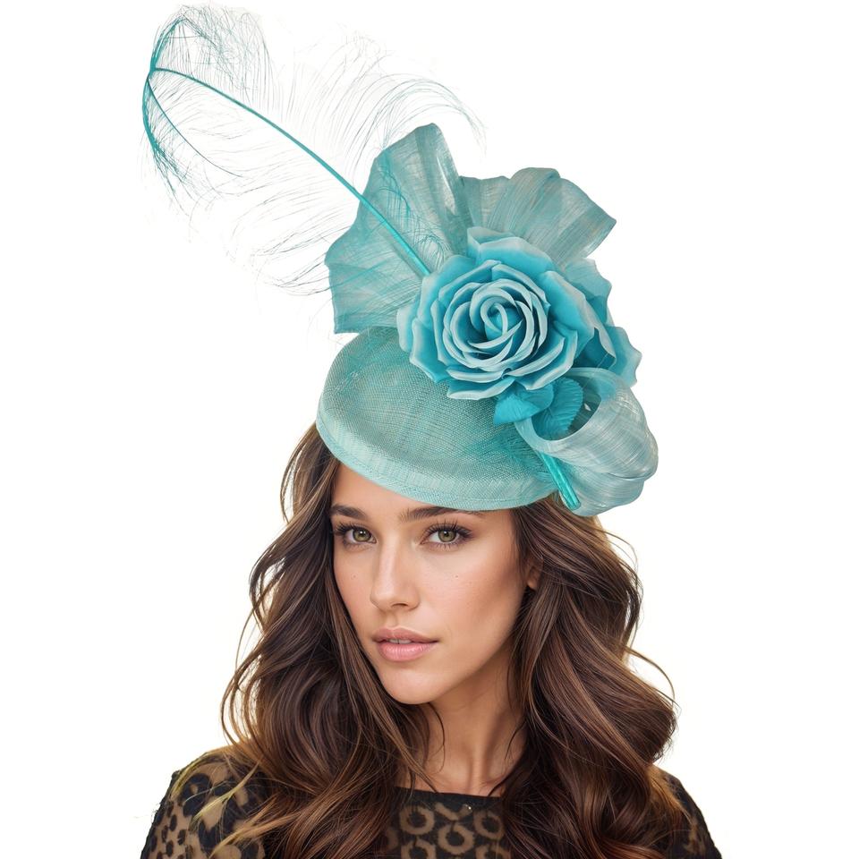 Blue fascinators and sale hats