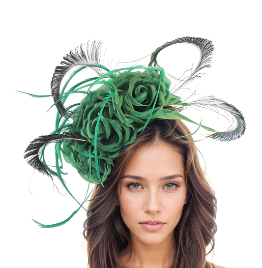 Katie Silk & Peacock Feather Fascinator Hat
