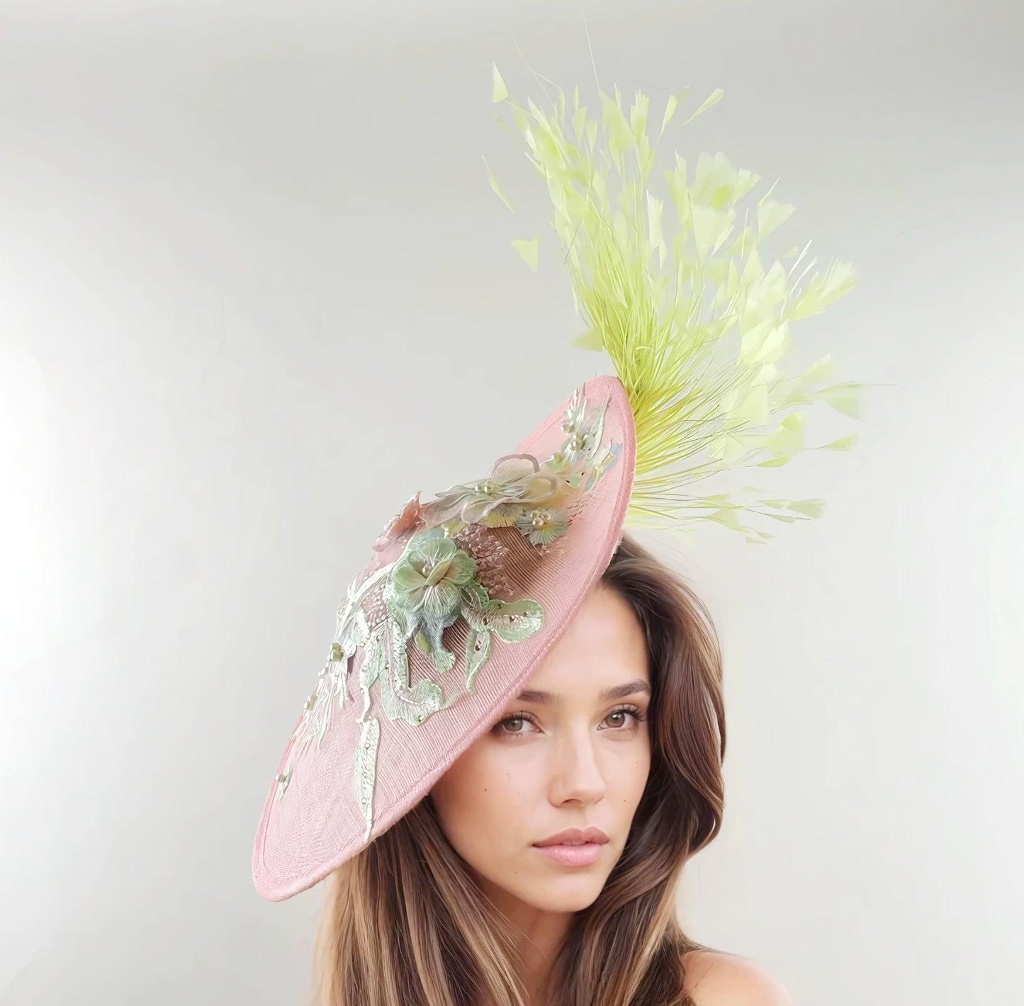 Julia Embroidered Jeweled Crystal Feather Kentucky Derby High Tea Fascinator