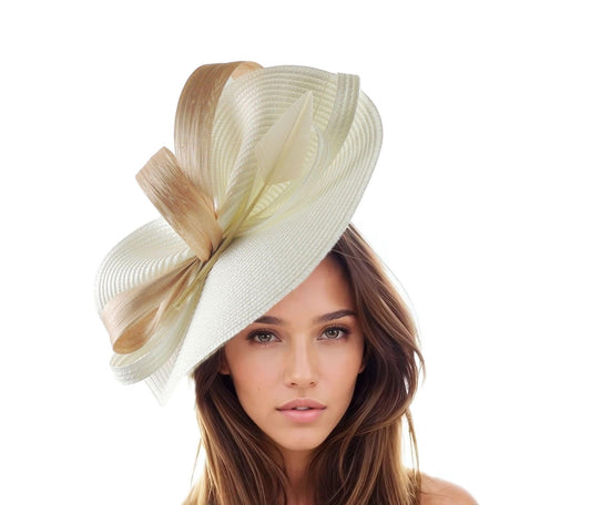 Millie Bow & Feather Fascinator Hat WIth Headband