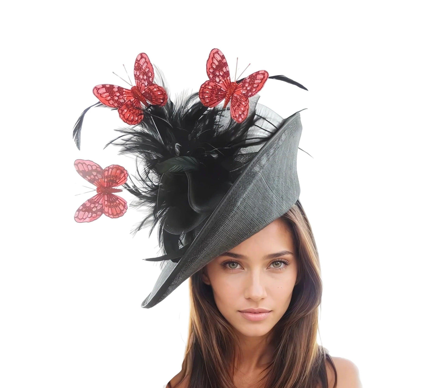 Solange Feather Butterfly Custom Hatinator Fascinator Hat