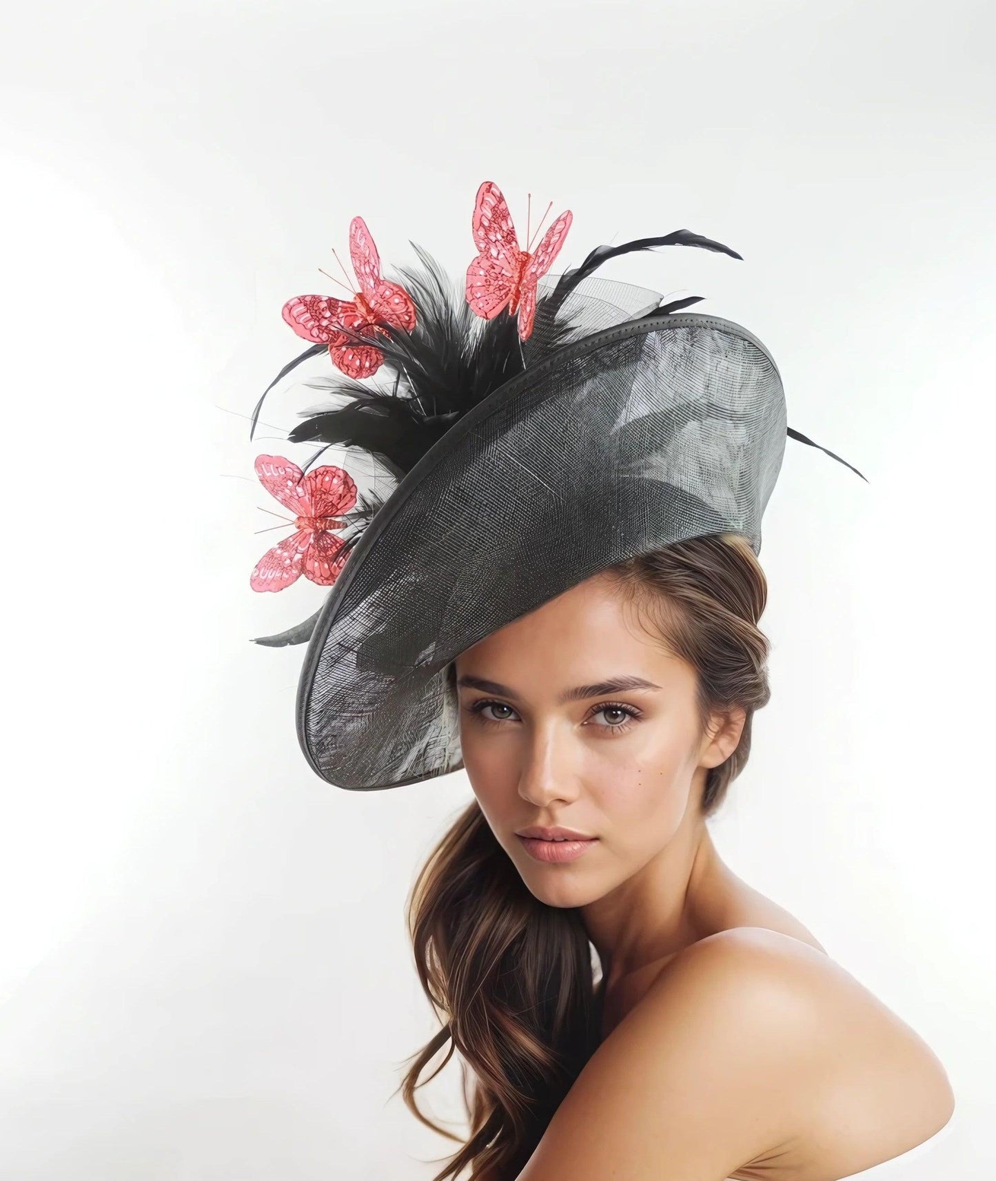 Solange Feather Butterfly Custom Hatinator Fascinator Hat