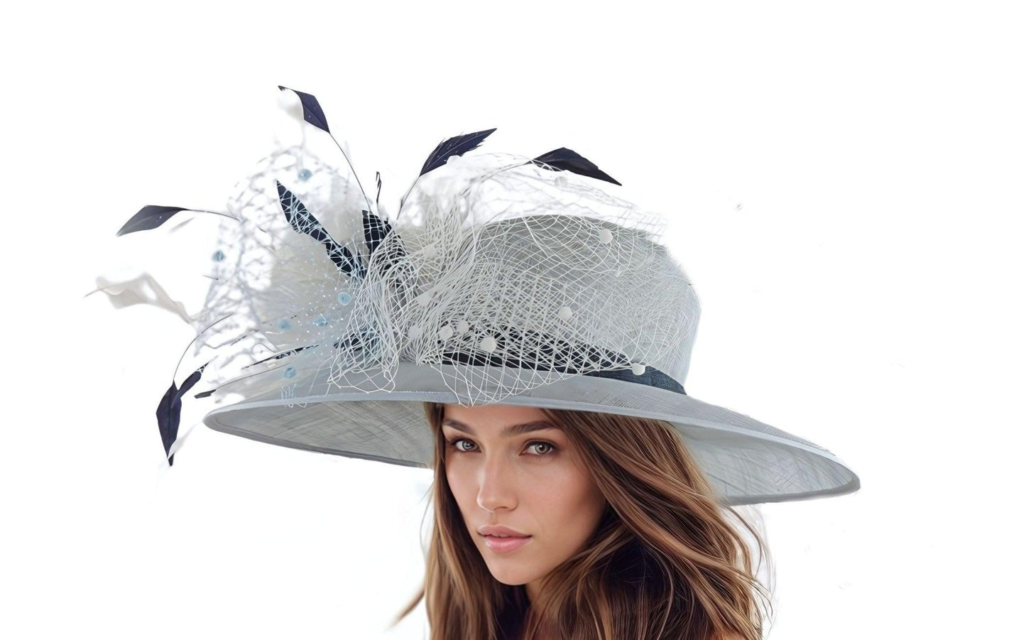 Helena Wide Brimmed Ascot & Kentucky Derby Hat