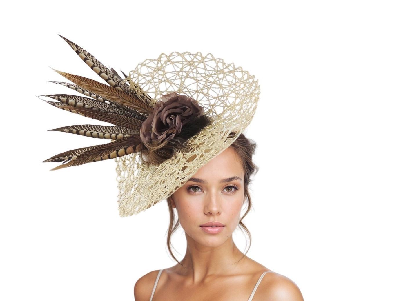 Marissa Pheasant Feather Fascinator Hat for Races