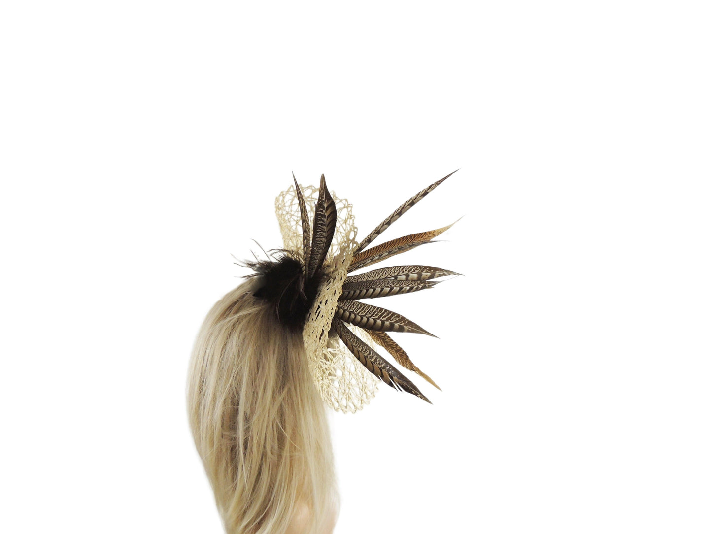 Marissa Pheasant Feather Fascinator Hat for Races