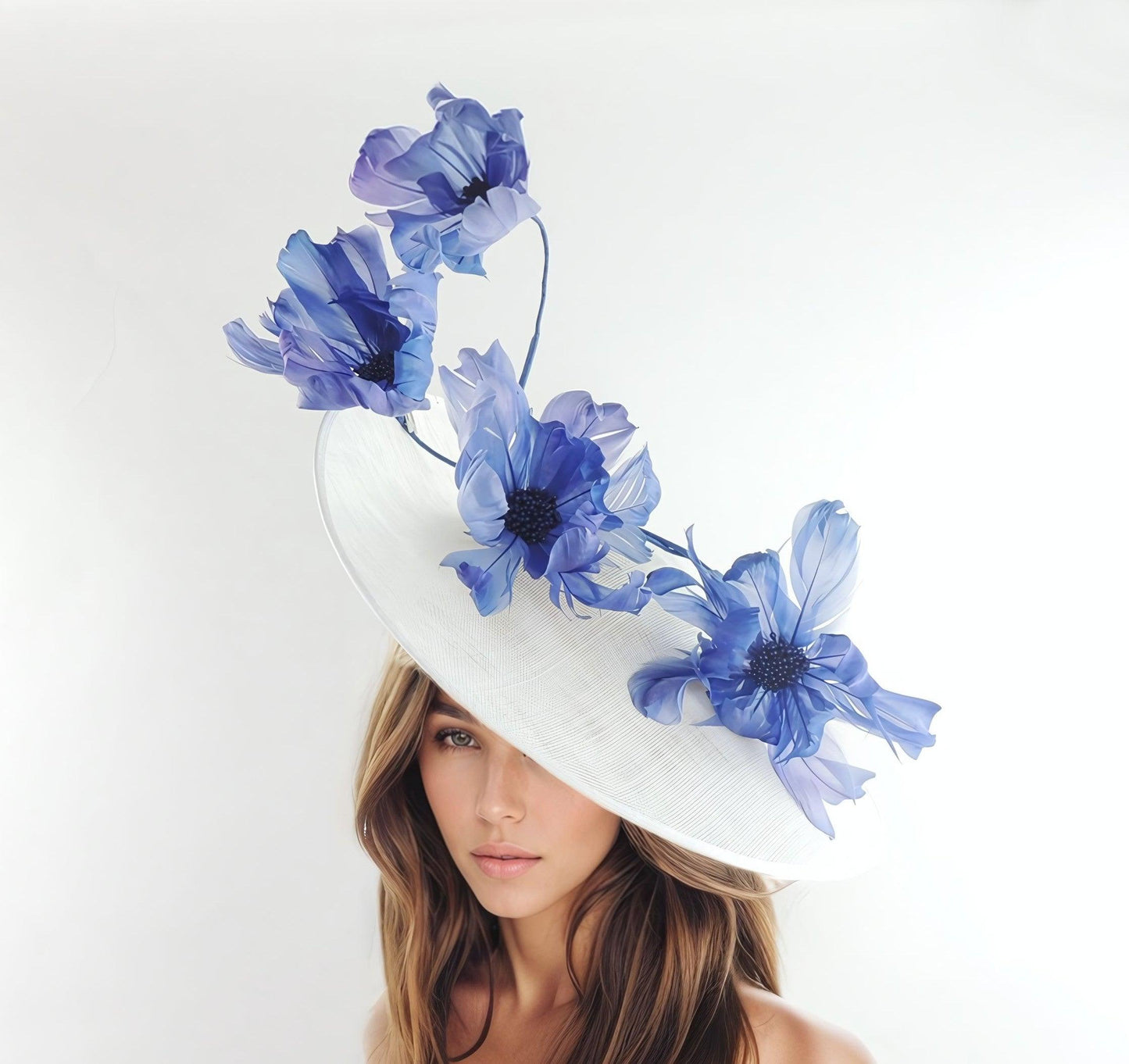 Portia White & Royal Blue Mother of the Bride Kentucky Derby Fascinator