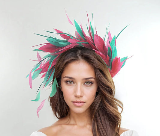 Pasha Feather Halo Crown Fascinator Hat