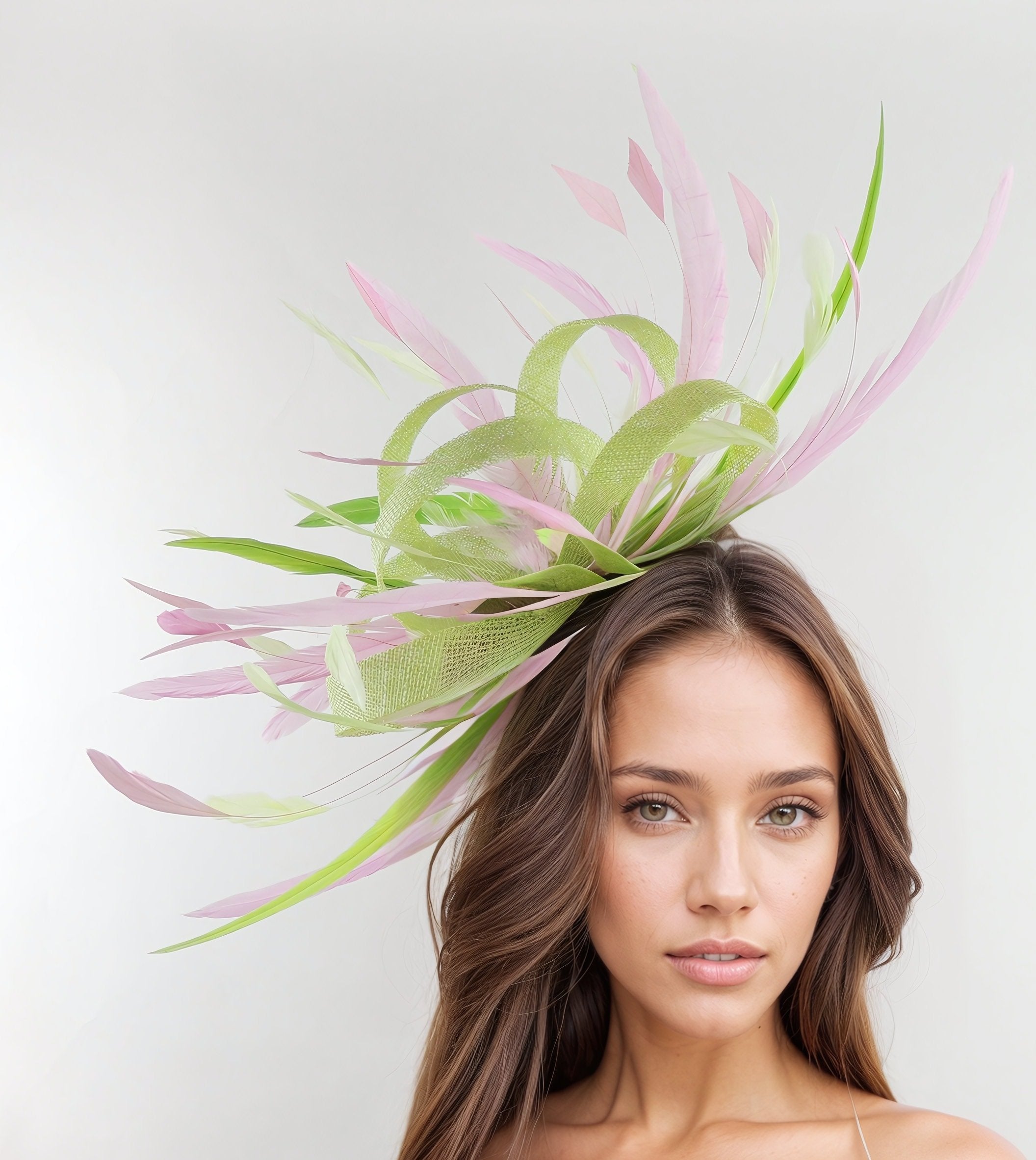 SALE Green Kentucky Derby Tea Party fashion Fascinator Wedding Cocktail Hat