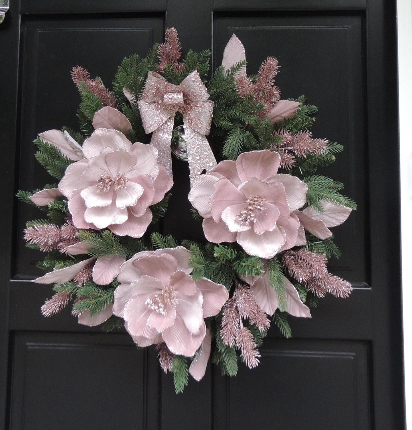 Luxury Dusty Pink Christmas Wreath Front Door,Luxury Home Decorations,Pink Xmas, Winter Mantle Decor, Holiday wreath,Advent Swag,Artificial