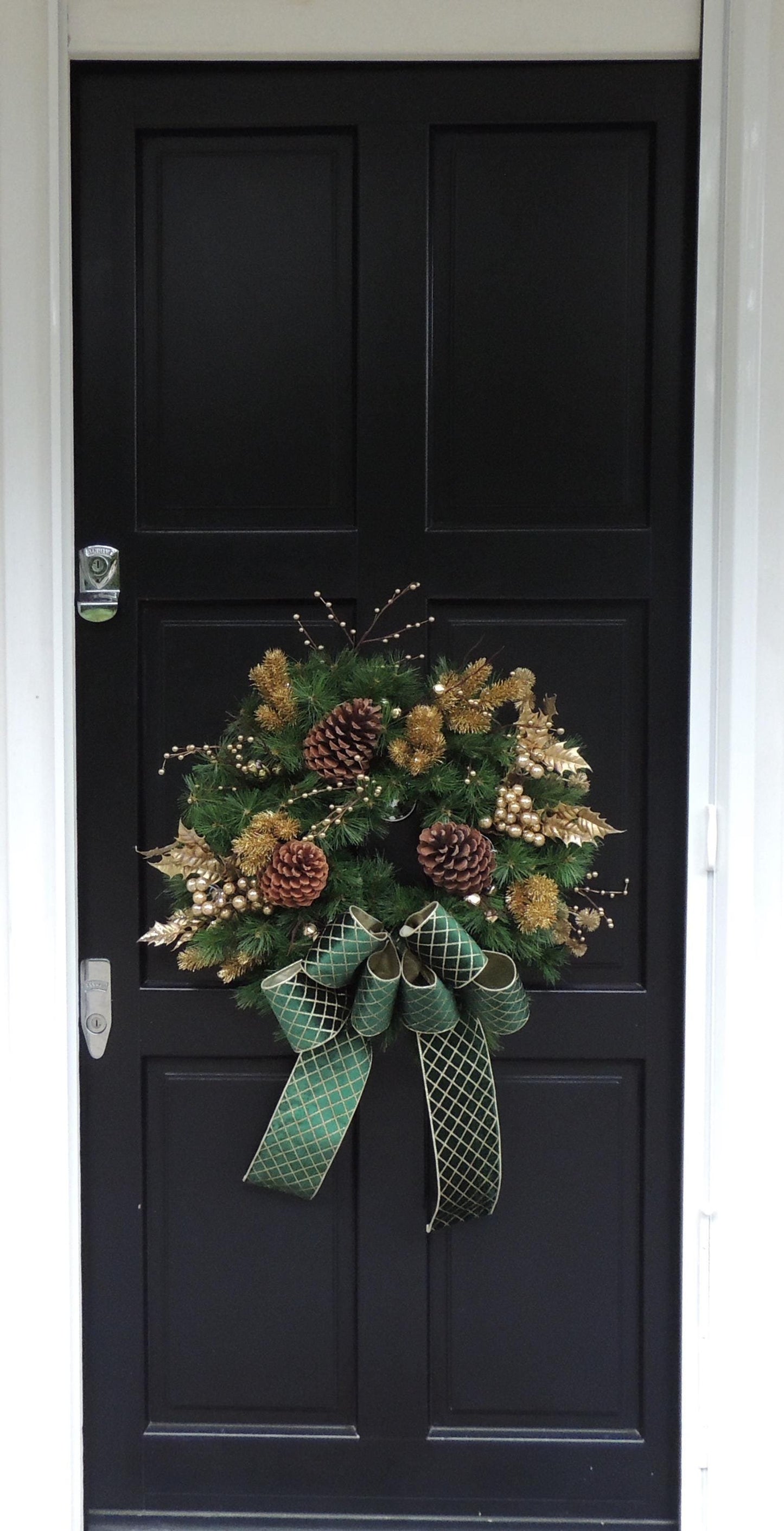 Luxury Christmas Wreath Front Door, Luxury Home Decorations, Gold Green Xmas, Winter Mantle Decor, Holiday wreath,Advent wreath,Holiday Swag