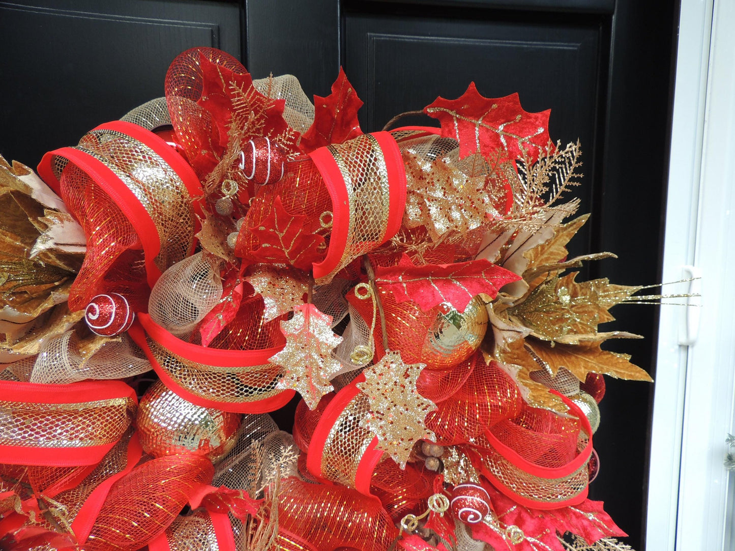 Luxury Christmas Wreath, Front Door Wreath, Home Christmas Decorations, holiday wreath, Gold Wreath, Red Door Wreath,Advent, Swag,Garland